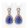 Image 1 : 2.8 ctw Tanzanite & Diamond Earrings 18K Rose Gold