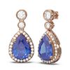Image 2 : 2.8 ctw Tanzanite & Diamond Earrings 18K Rose Gold