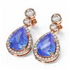Image 3 : 2.8 ctw Tanzanite & Diamond Earrings 18K Rose Gold