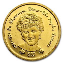 1997 Sierra Leone Gold $50 Diana Proof