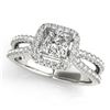 Image 2 : 1.02 ctw Certified VS/SI Princess Diamond 2pc Set Halo 14k White Gold