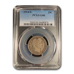 1914-S Barber Quarter Good-6 PCGS