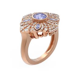 2.32 ctw Tanzanite & Diamond Ring 18K Rose Gold