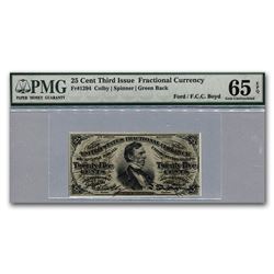 3rd Issue Fractional Currency 25¢ Gem Unc-65 EPQ PMG (FR#1294)