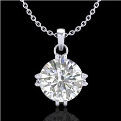 1 ctw VS/SI Diamond Solitaire Art Deco Stud Necklace 18k White Gold