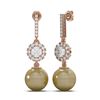 Image 2 : 1.92 ctw Diamond & Pearl Earrings 18K Rose Gold