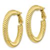 Image 2 : 10k Yellow Gold Twisted Round Omega Back Hoop Earrings - 4x20 mm