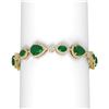 Image 1 : 33.90 ctw Emerald & Diamond Bracelet 18K Yellow Gold