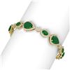 Image 2 : 33.90 ctw Emerald & Diamond Bracelet 18K Yellow Gold