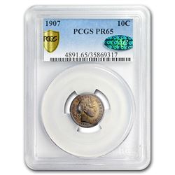 1907 Barber Dime PR-65 PCGS CAC