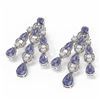 Image 3 : 20.48 ctw Tanzanite & Diamond Earrings 18K White Gold