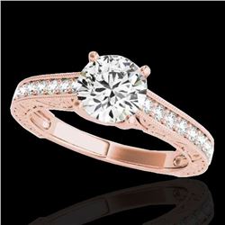 1.32 ctw Certified Diamond Solitaire Ring 10k Rose Gold