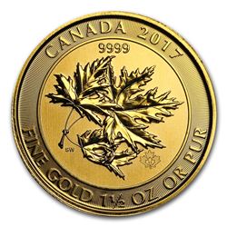 2017 Canada 1.5 oz Gold $150 Megaleaf BU