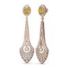 Image 2 : 8.55 ctw Canary Citrine & Diamond Earrings 18K Rose Gold