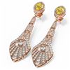 Image 3 : 8.55 ctw Canary Citrine & Diamond Earrings 18K Rose Gold