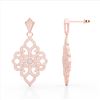 Image 3 : 2.50 ctw Micro Pave VS/SI Diamond Designer Earrings 14k Rose Gold