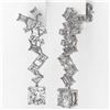 Image 3 : 4 ctw Cushion Cut Diamond Designer Earrings 18K White Gold