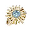 Image 3 : 3.05 ctw Aquamarine & Diamond Ring 18K Yellow Gold