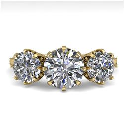 2 ctw Certified VS/SI Diamond Vintage Ring 14k Yellow Gold