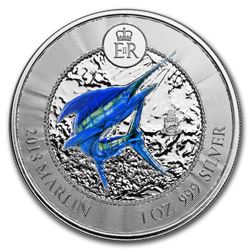 2018 Cayman Islands 1 oz Silver Marlin Proof (Colorized)
