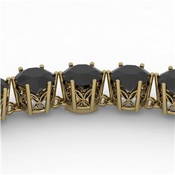 36 ctw Certified Black VS Diamond Necklace 18K Yellow Gold