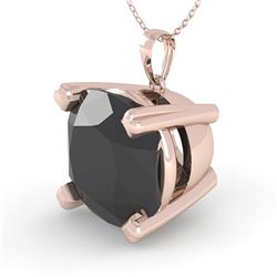 6.0 ctw Cushion Black Diamond Designer Necklace 14k Rose Gold