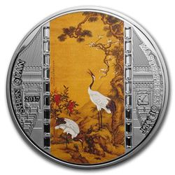 2017 Cook Islands 3 oz Silver Masterpieces of Art Shen Quan