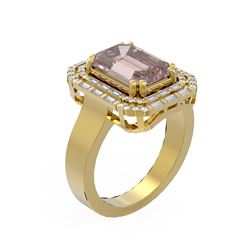 5.57 ctw Morganite & Diamond Ring 18K Yellow Gold