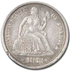 1873 Liberty Seated Dime w/Arrows XF (Details)