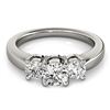 Image 1 : 1 ctw Certified VS/SI Diamond 3 Stone Solitaire Ring 14k White Gold