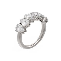 3.12 ctw Pear Diamond Ring 18K White Gold