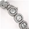 Image 3 : 14.41 ctw Cushion Cut Diamond Micro Pave Bracelet 18K White Gold