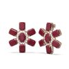 Image 2 : 35.99 ctw Ruby & Diamond Earrings 18K Rose Gold
