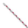Image 1 : 14K White Gold Diamond Ruby Fancy Figure Eight Bracelet - 7 in.