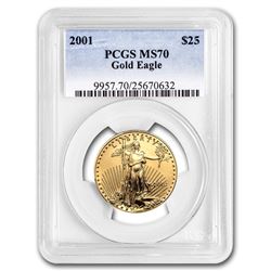 2001 1/2 oz Gold American Eagle MS-70 PCGS
