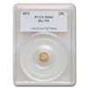 Image 1 : 1873 Indian Octagonal 25 Cent Gold MS-64 PCGS (BG-793)