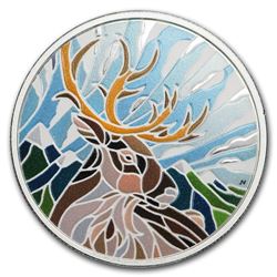 2018 Canada 1 oz Proof Silver $20 Canadian Mosaics: Caribou