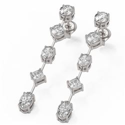 2.9 ctw Mix cut Diamonds Designer Earrings 18K White Gold