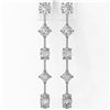 Image 2 : 2.9 ctw Mix cut Diamonds Designer Earrings 18K White Gold