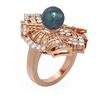 Image 1 : 2 ctw Diamond & Pearl Ring 18K Rose Gold
