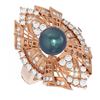 Image 3 : 2 ctw Diamond & Pearl Ring 18K Rose Gold