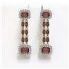 Image 1 : 10.62 ctw Garnet & Diamond Earrings 14K Yellow Gold