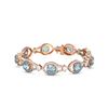 Image 3 : 21.25 ctw Aquamarine & Diamond Bracelet 18K Rose Gold