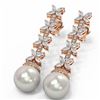 Image 3 : 5.79 ctw Diamond & Pearl Earrings 18K Rose Gold