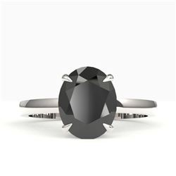 5 ctw Black Diamond Designer Ring 18k White Gold