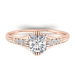 1.25 ctw Certified VS/SI Diamond Art Deco Ring 14k Rose Gold