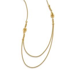 14k Yellow Gold Fancy Double Link Necklace - 17 in.