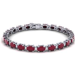 30.8 ctw Ruby & VS/SI Certified Diamond Eternity Bracelet 10k White Gold