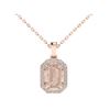 Image 2 : 2.70 ctw Morganite & Micro Pave Diamond Necklace 14k Rose Gold