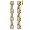 Image 3 : 3.75 ctw Cushion Cut Diamond Designer Earrings 18K Yellow Gold
